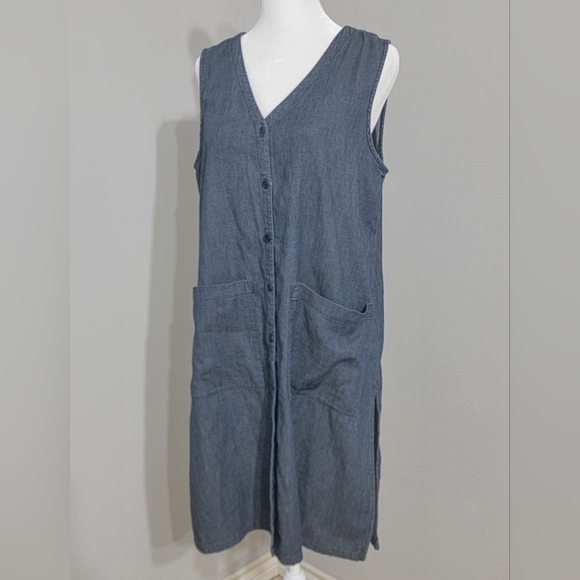 Eileen Fisher Organic Cotton Midi Dress  Women's Size Small - Picture 4 of 9